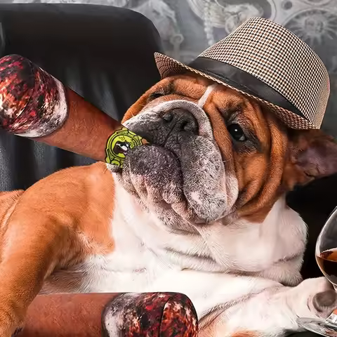 1pc-Pet Funny Toys Cigar Big Smoke Plush Sound Squeak Fake Cigarettes Toys Dog Chew Molar Interactiv