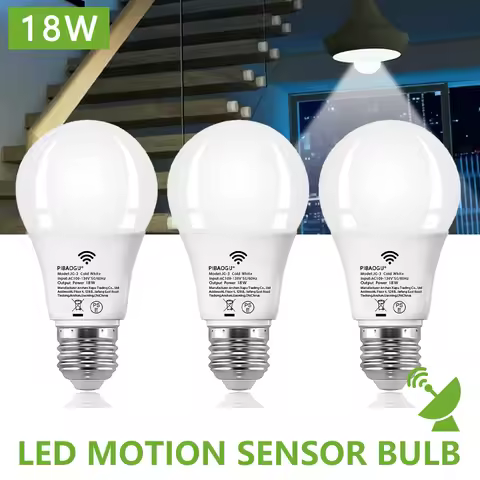 4PCS Radar Motion Sensor Light Bulb E26 110V 18W LEDNight LightBedroomGardenLED Bulbs For Home