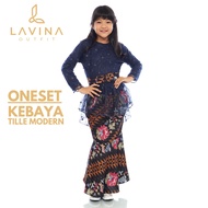 Lavina – Premium Tille Kebaya Budak Perempuan Children's Kebaya Dress – Modern Traditional School Un