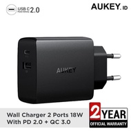 Berkualitas Aukey Charger PA-Y17 - 500335 / Aukey Charger 2 Ports 18w