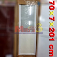 Pintu Kamar Mandi WC Aluminium 1/2 Kaca PVC LENGKAP 70 x 7 x 201 cm