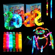 Luminous Pop Tubes Sensory Toys For Autistic Children and Fidgets Extension Tube Led Flash Stress Re