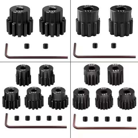 Steel Hardened 48P/32P Pinion Gears 13T 14T 15T 16T 17T 3.175mm Shaft for Traxxas Arrma HSP HPI AXIA
