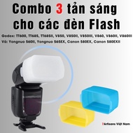 Light diffuser for Canon 580EX/580EXII, Yongnuo 560II/565EX, Godox TT600/TT685/TT685II/V850II/V850II