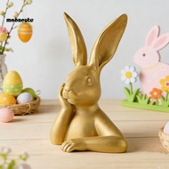 mooncute|  Easter Bunny Figurine Bunny Figurine for Shelf Easter Gold Bunny Figurine 3d Printed Vint