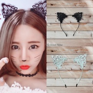 HITAM Bunny headband/rabbit headband/rabbit headband/Black Lace bunny headband/rabbit headband - 02