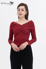 Áo thun cổ chéo chữ V IVY moda MS 58M8156