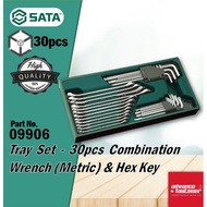SATA Hand Tools 09906 Tray Set - 30 pcs Combination Wrench (Metric) & Hex Key