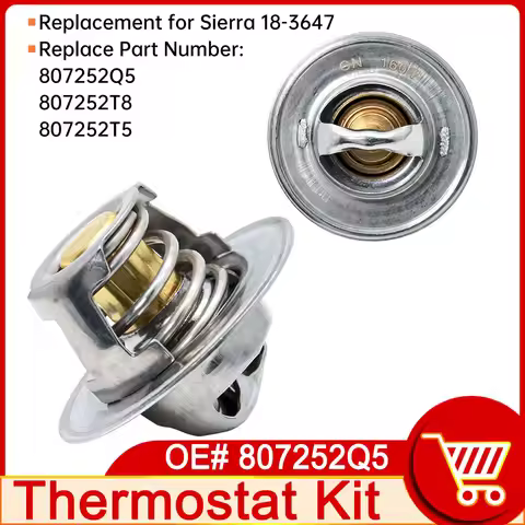 1pc 807252Q5 807252T5 807252T8 Thermostat Kit Fit for Mercruiser 160° 4.3L 5.0L 5.7L 7.4L 8.2L '87-U