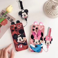 Kawaii 3D Cartoon Mickey Minnie Mouse Soft TPU Stand Holder Case For iPhone 11 Pro Max XS Max XS X W