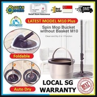 CHEAPEST with 6MTHS WARRANTY / BOOMJOY M10 Spin Mop New Flat Mop 360° Bucket Set Portable Flip Folded Dry and Wet