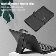 Portable Type-C Wired Keyboard with Leather Case Cover for Mobile Phones Universal for 8.1inch/10.8inch Tablet