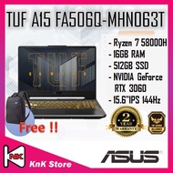 ASUS TUF A15 FA506Q-MHN063T Gaming Laptops -Metal Eclipse Grey | AMD Ryzen 7 58000H + Nvidia RTX 3060 Graphic