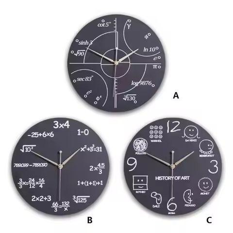 Math Clock Unique Wall Clock Modern Design Novelty Maths Equation Clock