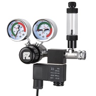 &FZONE Aquarium Co2 Regulator DC Solenoid with Big Dual Gauge and Bubble Counter and Check Valve for