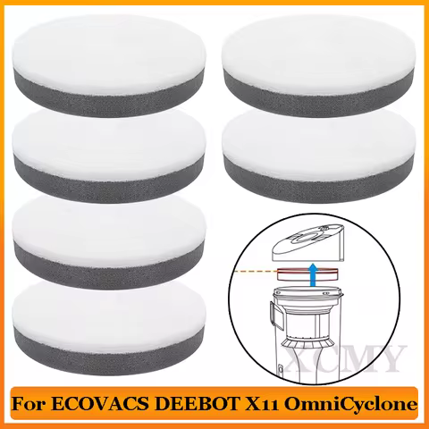 Fit For ( ECOVACS DEEBOT X11 OmniCyclone ) Robot Vacuum Cleaner Replacement Sponge Filter Cartridge,