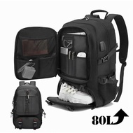 Ready Stock 50-80L Travel Bagpack man Expandable Sports backpack 17/18 inch laptop Waterproof large-
