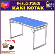 BAYAR DTEMPAT - Meja Lipat Portable KAKI KOTAK / Meja Lipat Koper / Meja Laptop Lipat Portable / Meja Lipat Belajar / Meja Kerja Uk 120cm x 60cm DTG Kaki KOTAK