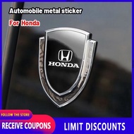 High quality Car Body Sticker Auto 3D Carbon Fiber Shield Window Emblem Badge Metal Decorative Decal shielding scratches car logo stickers Car Dedicated For Honda Civic City CR-V Jazz Accord Odyssey Brio Mobilio Fit HR-V Pilot Shuttle Legend CR-Z CRX Free