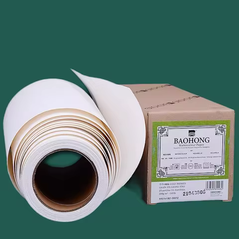 Natural White Watercolor Paper Roll, Professional Paper, Cold Press, Rough, 100% Cotton, 27cm, 37cm 