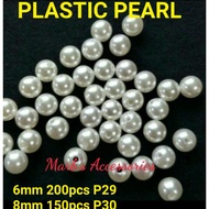 6MM/ 8MM PLASTIC PEARL BEADS