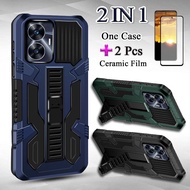 2 IN 1 For Realme C55 Phone Case High face value Hard Case Protection Camera With Ceramic Protector 