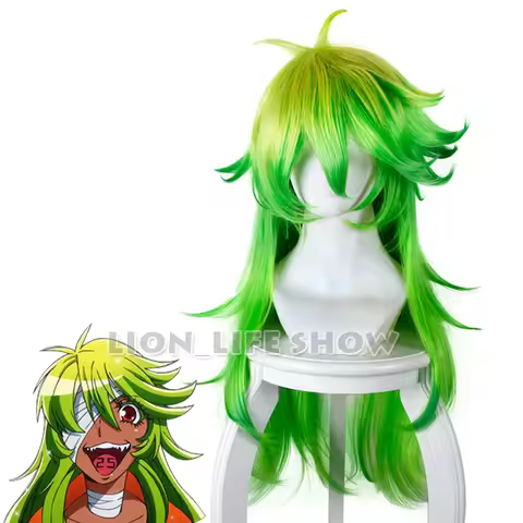 Anime Detention House Nanbaka Wig Nico Cospaly Wigs Long Green Synthetic Hair Peruca Cosplay Wigs