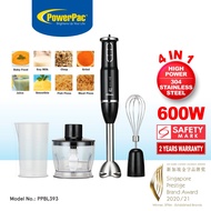 PowerPac Hand Blender 4 In 1 Electric Hand Blender Set (PPBL393)