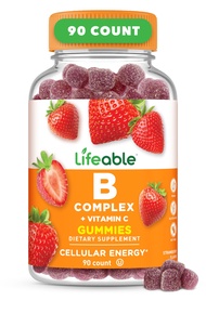 Lifeable Vitamin B Complex Gummies for Adults | with Vitamin C | Great Tasting Vitamin B Gummies | f