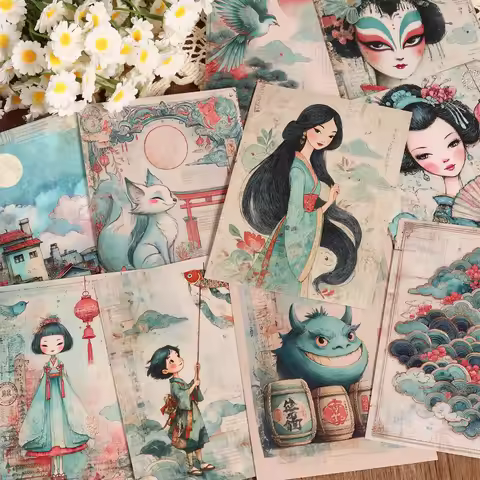 32pieces DIY Scrapbook Paper, for Journaling Supplies, Picture Frame Decoration, Craft Enthusiasts, 