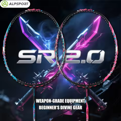ALP SR2.0【Dual Color Racket】9U 54g T800 Full Carbon Badminton Racket G5 30LBS Ultra Light Offensive 