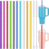 10PCS Penyedut Minuman Berkilau Tebal Boleh Digunakan Semula untuk Stanley Adventure Quencher 40 OZ 