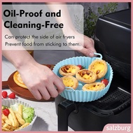   Air Fryers Baking Tray Round Shape Dual Handles Cold Heat Resistant Non-stick Reusable Replacement Food Grade Air Fryers Oven Silicone Pot Grill Pan Accessories