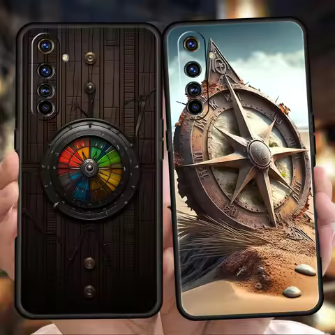 Compass Phone Case for Realme 8 9 Pro Plus 8i 9i 6 7 GT2 C21 C25 C3 C11 11 Pro 5G Plus Shockproof Si