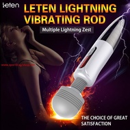 Leten Lightning Huge Head Powerful Vibration Massager 5 Modes Vibrations &amp;amp  6 Modes Pulse USB Rec