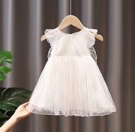 Sweetberry Baby🍒Baby Girl Butterfly Veil Birthday Dress Princess Dresses For Kids Girl Dresses Gaun 