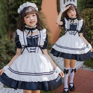 Halloween Costume Japanese Girls Black Maid Costume Children Clothing lolita Maid Cute lolita Dress 
