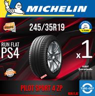 Michelin 245/35R19 PILOT SPORT 4 ZP (RUN FLAT) ยางใหม่ ผลิตปี2023 ราคาต่อ1เส้น สินค้ามีรับประกัน แถม