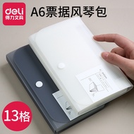 Deli Mini Fail Organizer 5561 A6票据包 Fail Organizer Mini 13 Petak Simpanan Dokumen Kecil Muatan Besar