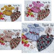 Baby and Children's Kebaya Set Short Span Kutubaru Kebaya for Girls Modern Batik Clothes Uniform for