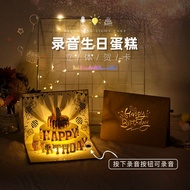 【SARA】3d 3D Birthday Card with Recording, Lighting, Handmade Holiday Handwritten Wishes, Niche Card