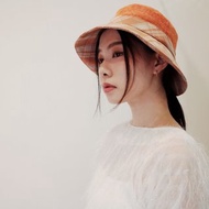 透氣漁夫帽-橘格紋/鐘型帽/漁夫帽/戶外帽