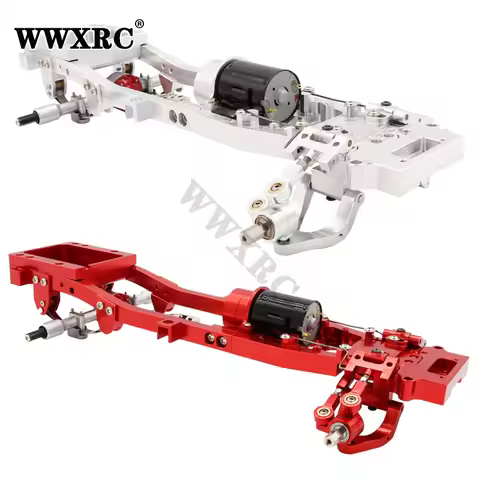 CNC Metal Body Chassis Frame with Rear Axle Kit Gearbox Leaf Springs Steering Cup Swing Arm Slider S