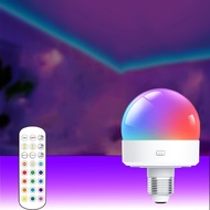 Smart Color Changing LED Bulb - E26/E27 Rechargeable Light with Remote, 16M Colors for Ambient Mood 