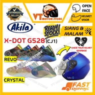 🔥X-DOT G528 (CJ1)🔥VISOR HELMET OEM by AKILA OPEN FACE HELMET VISOR SIANG & MALAM