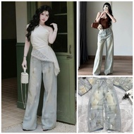 Painted loose denim jeans with chain UMEE STORE QCCC QCL1 QD0649 89861