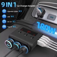 Dual USB Port car charger 3-port full-function car plug Car Cigarette Lighter DC 12V/24V Outlet Car 
