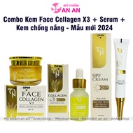 Combo Kem Face Collagen X3 Đông Trùng Hạ Thảo Đông Anh Serum + Kem chống nắng Mẫu mới 2024 chính hãn
