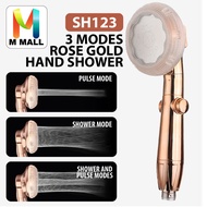 Bathroom High Pressure SH123 Rose Gold Hand Shower Head with Filter & Cover 3 Modes Three-speed with