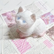 new Handmade Cat Kitten Taba Squishy Silicone Fuzzy Kitty Cat Hand Painted Squeeze Toy Mochi Toy Han